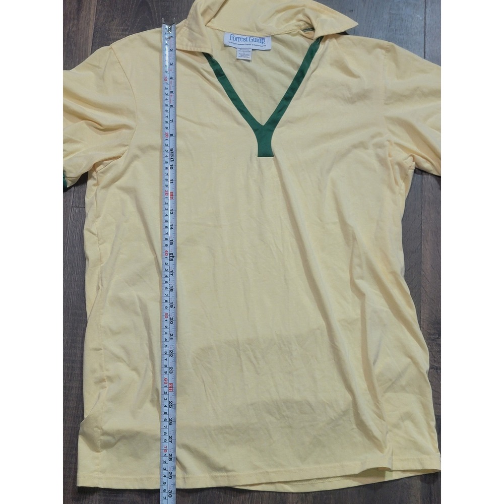 Forrest Gump Yellow Green V Neck Polo Shirt‎ & Red Running Shorts Set L